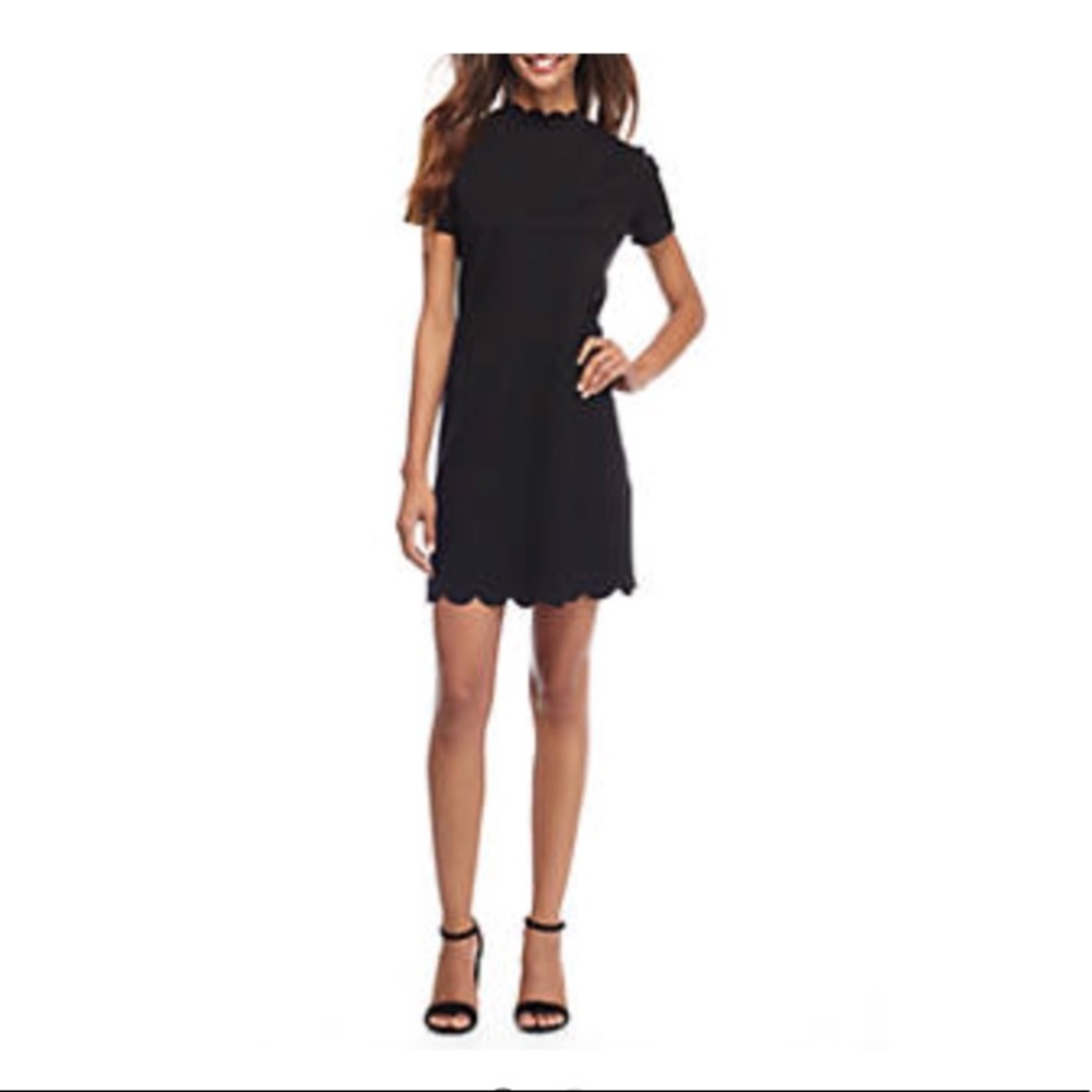 Tiana B. Black scalloped dress. Size 4